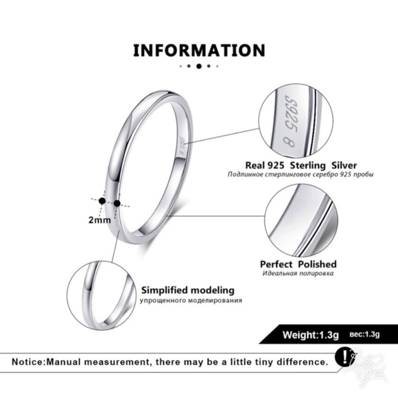 Sterling silver wedding band - Picture 4 of 4